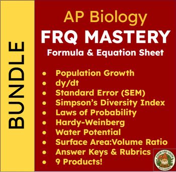 AP Biology Formula Sheet FRQ Mastery Bundle cover