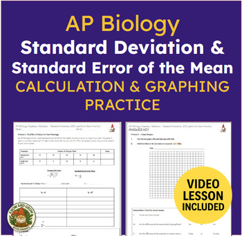 Standard deviation, SEM, and error bars practice resource cover